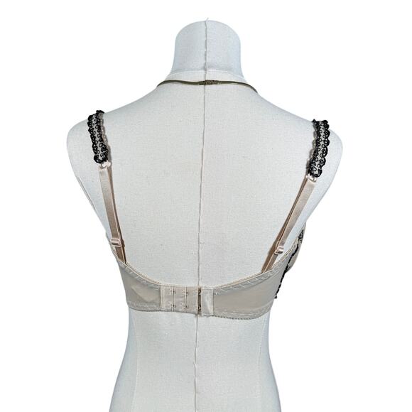 Frederick’s of Hollywood Beige Black Lace Underwire Bra | 34F - Picture 2 of 6